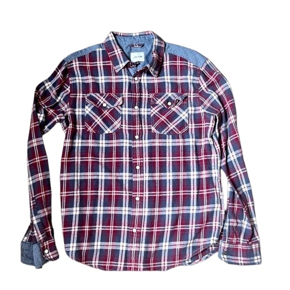JOE’S Jeans kids red and blue snap button flannel size L (14-16) host pick - Picture 1 of 4